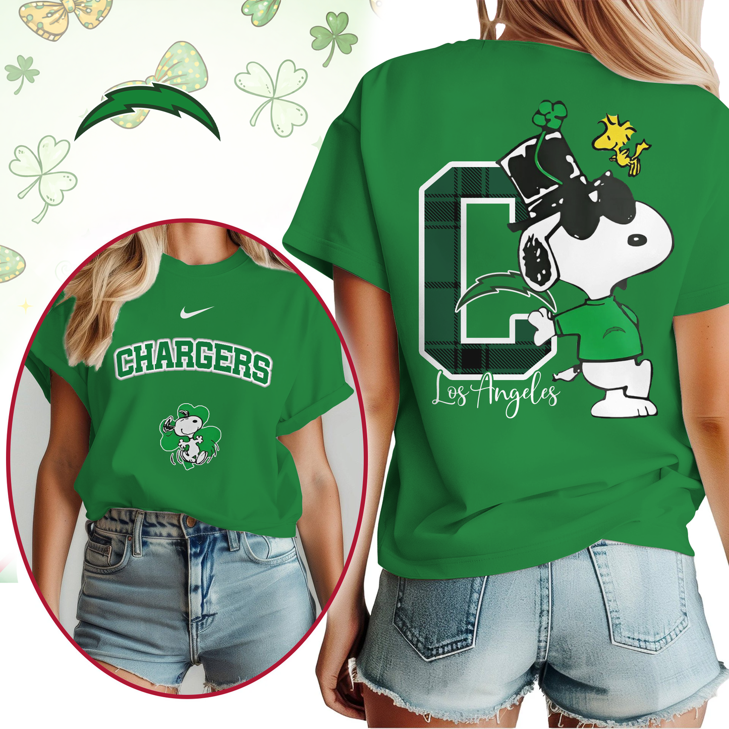 LAC Premium NFL Snoopy St. Patricks Day Shirt DDT NTL