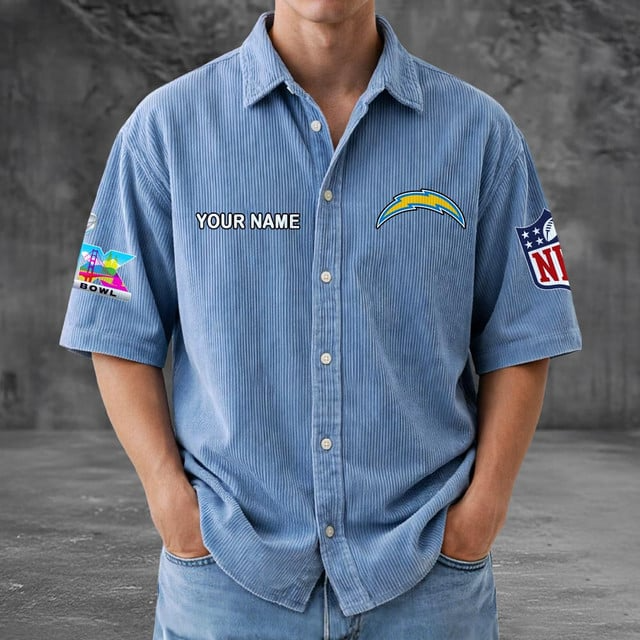 LAC x NFL Men Seersucker Button Shirt DDT NTL