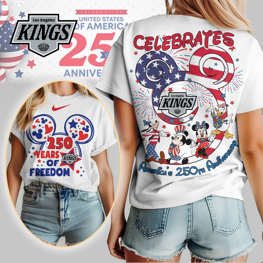 LAK Premium NHL Mickey Celebrates America 250th Anniversary Women Shirt DDT CTND