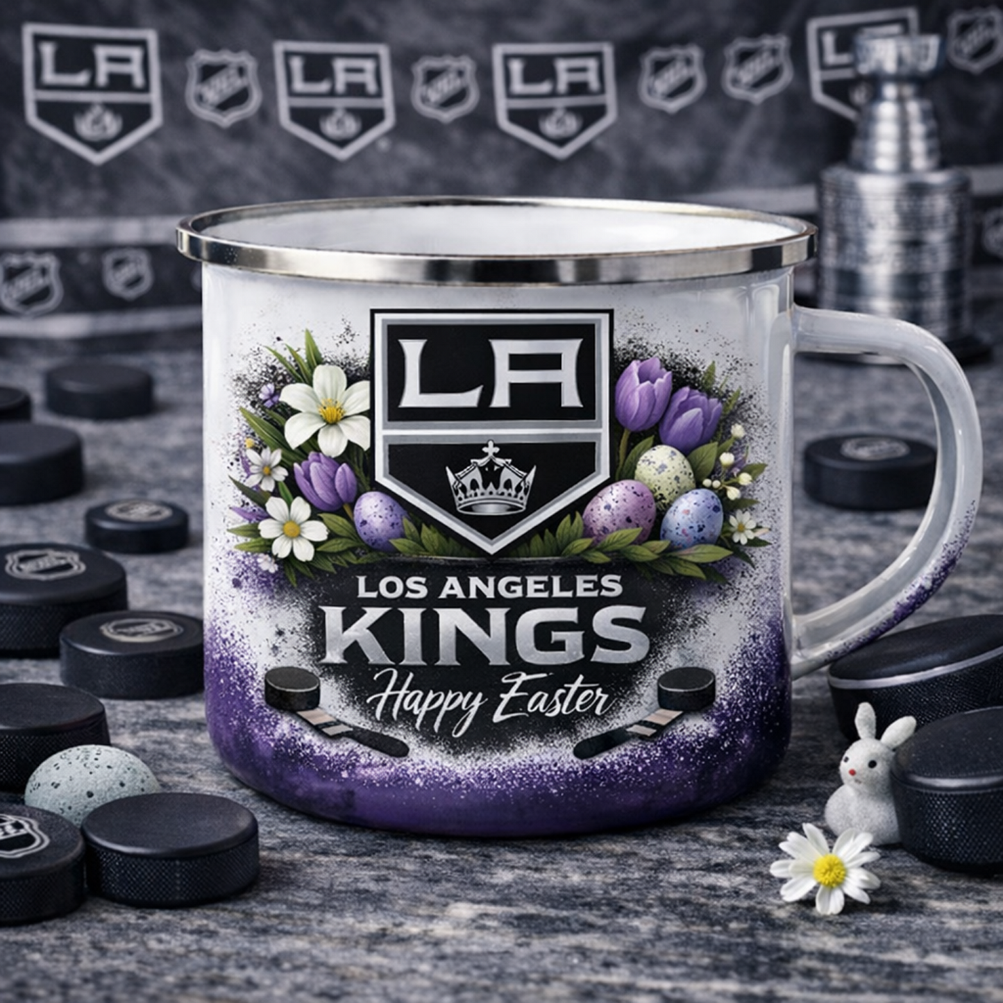 LAK X NHL Easter-themed enamel mug 0703 NAK NHT