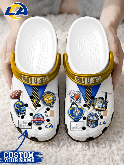 LAR PREMIUM NFL NATIONAL DOCTOR'S DAY CLOGS WITH 8 CHARMS DDT  CTND