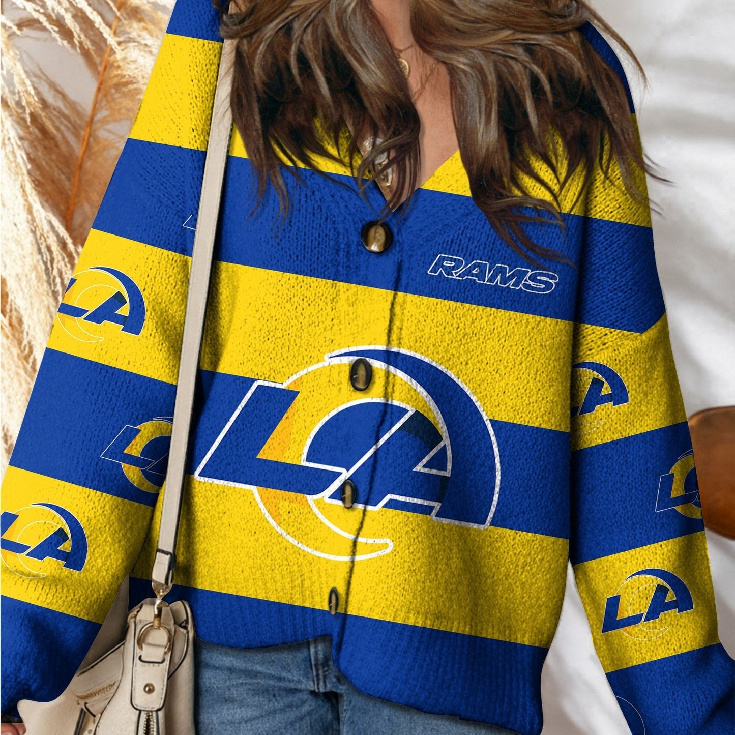 LAR x NFL Cardigan Sweatshirt With Button  DatND DVT