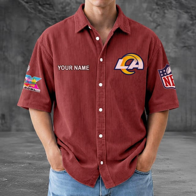 LAR x NFL Men Seersucker Button Shirt DDT NTL
