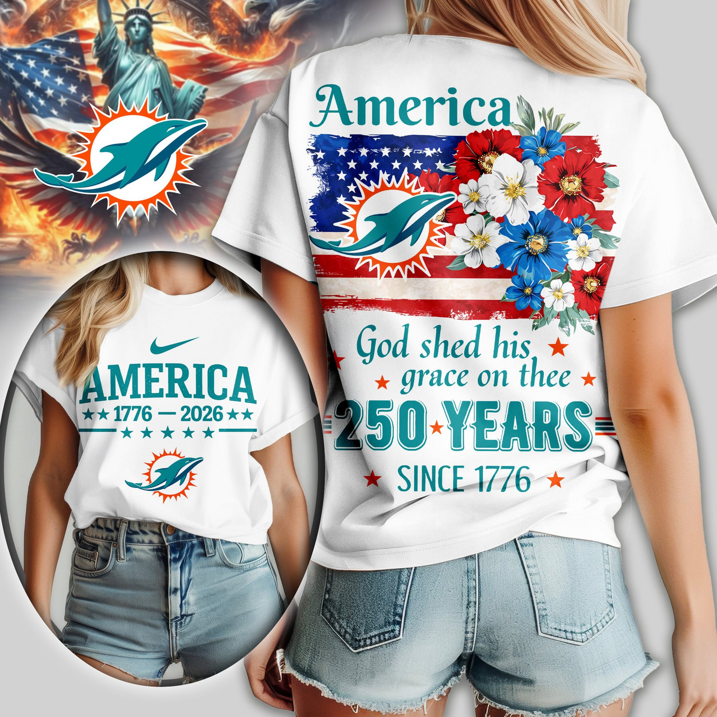 MD Premium NFL America God Shed His Grace On Thee Women Shirt DDT  NTL