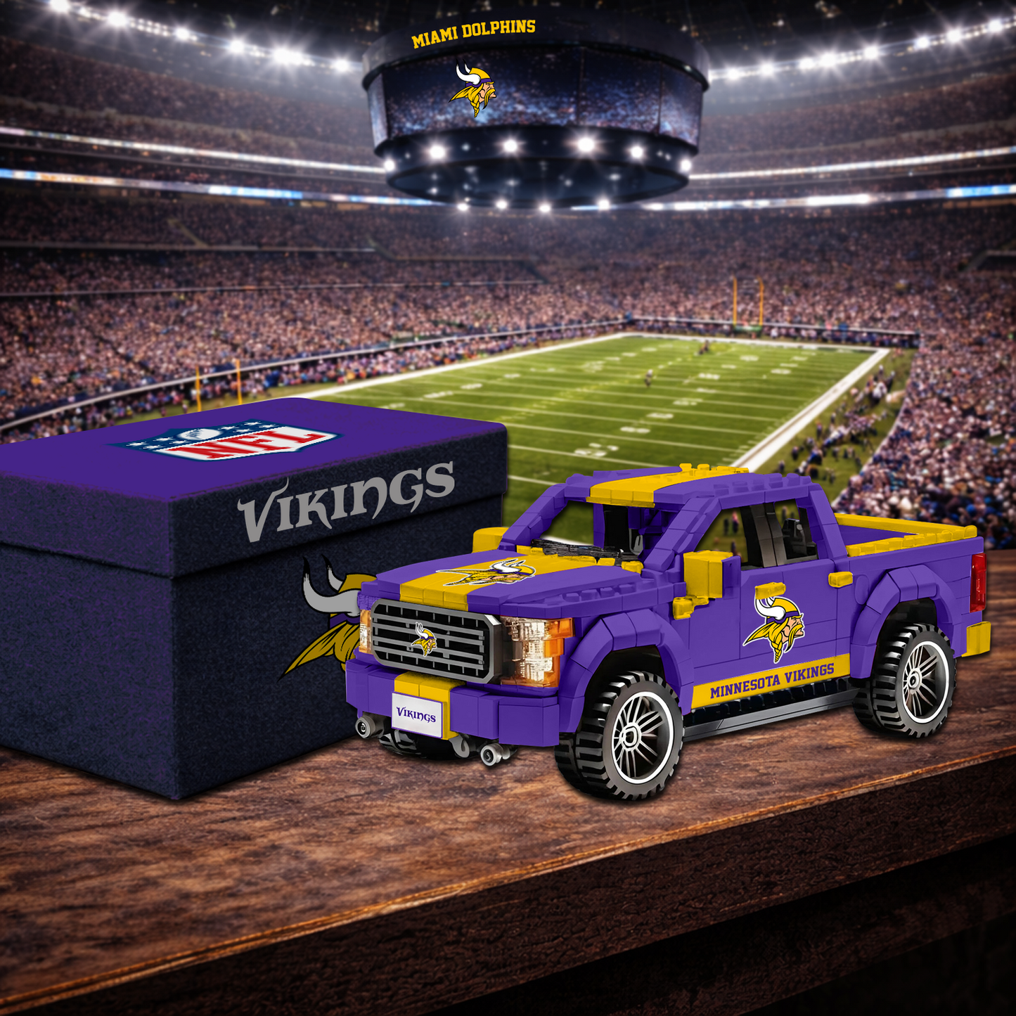 MIN X NFL Football-themed pickup truck building blocks 0703 NAK NHT