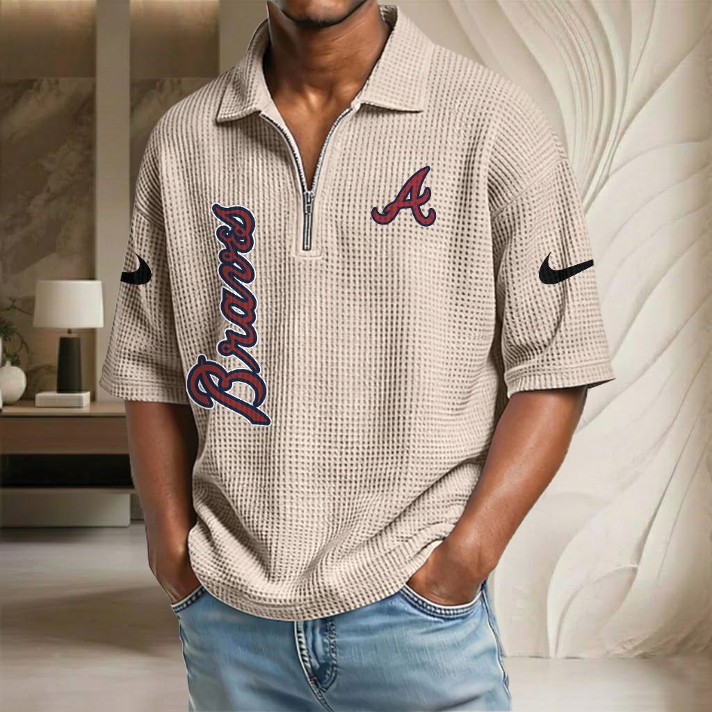 MLB x AB Waffle Half-Zip Polo Shirt HLP 070326 HLPHUONG