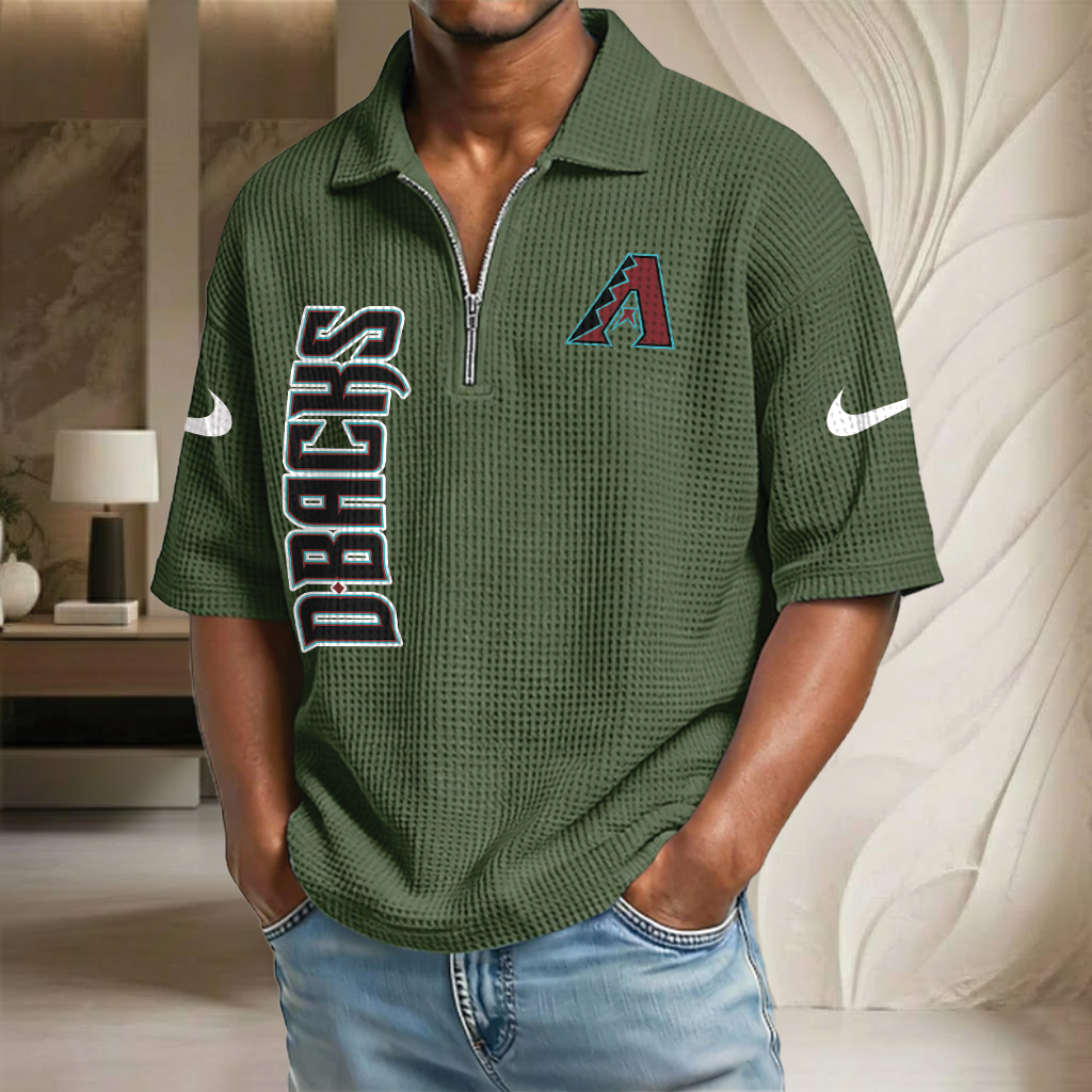 MLB x AD Waffle Half-Zip Polo Shirt HLP 070326 HLPHUONG
