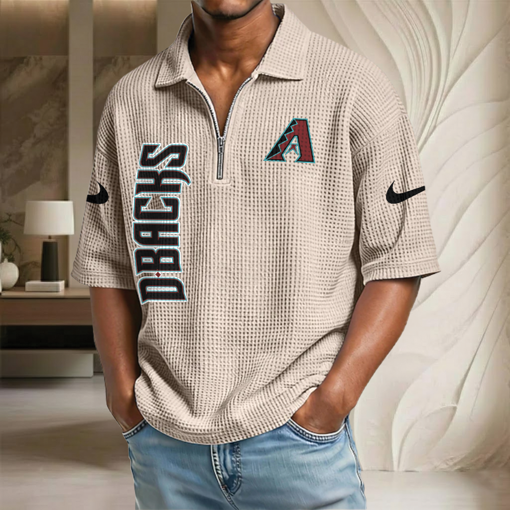 MLB x AD Waffle Half-Zip Polo Shirt HLP 070326 HLPHUONG
