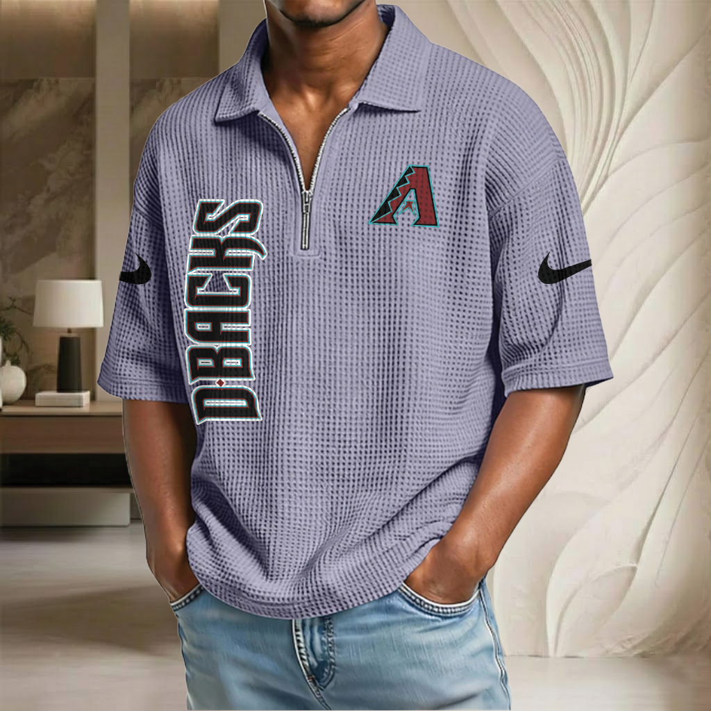 MLB x AD Waffle Half-Zip Polo Shirt HLP 070326 HLPHUONG
