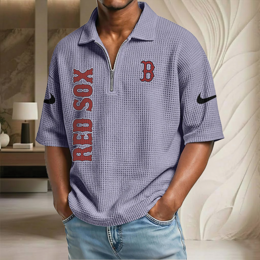 MLB x BRS Waffle Half-Zip Polo Shirt HLP 070326 HLPHUONG