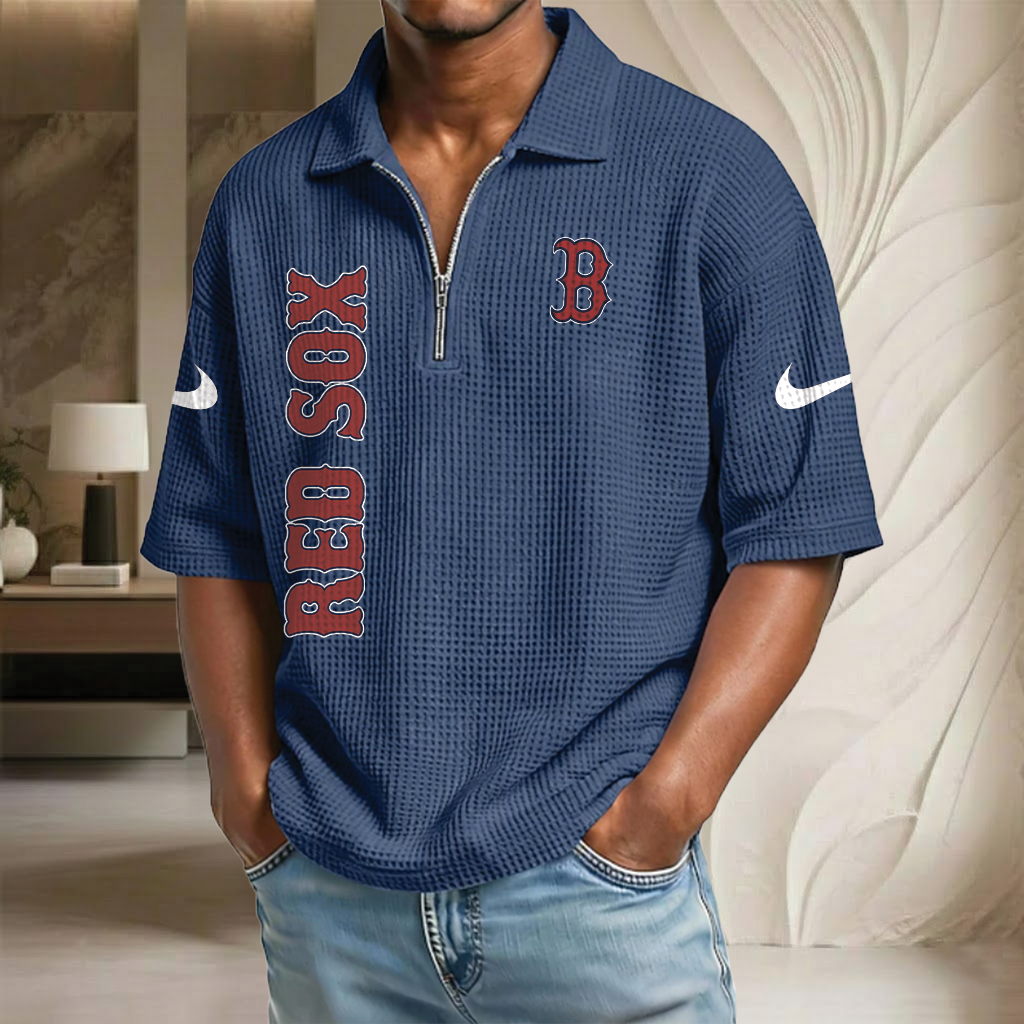 MLB x BRS Waffle Half-Zip Polo Shirt HLP 070326 HLPHUONG