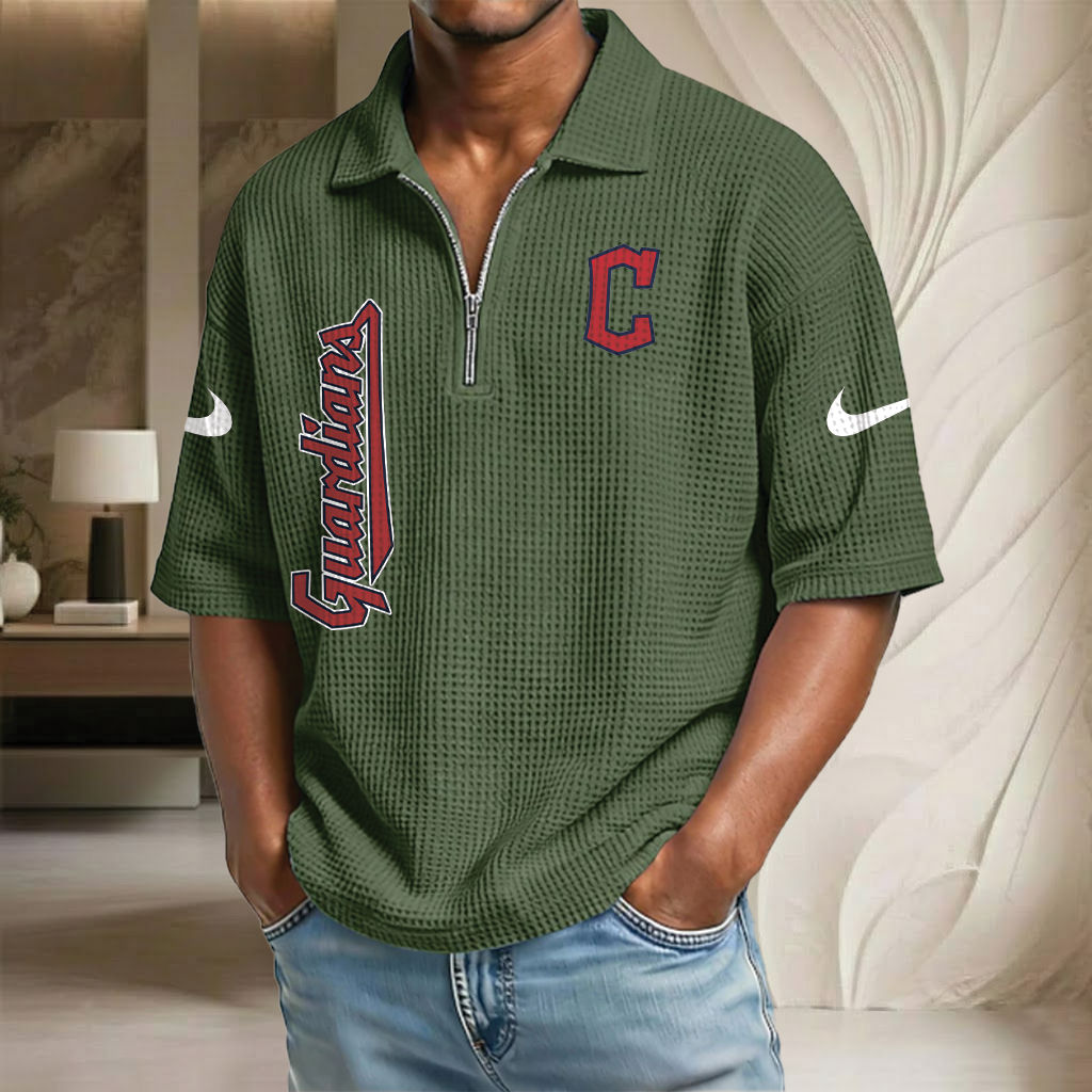 MLB x CG Waffle Half-Zip Polo Shirt HLP 070326 HLPHUONG