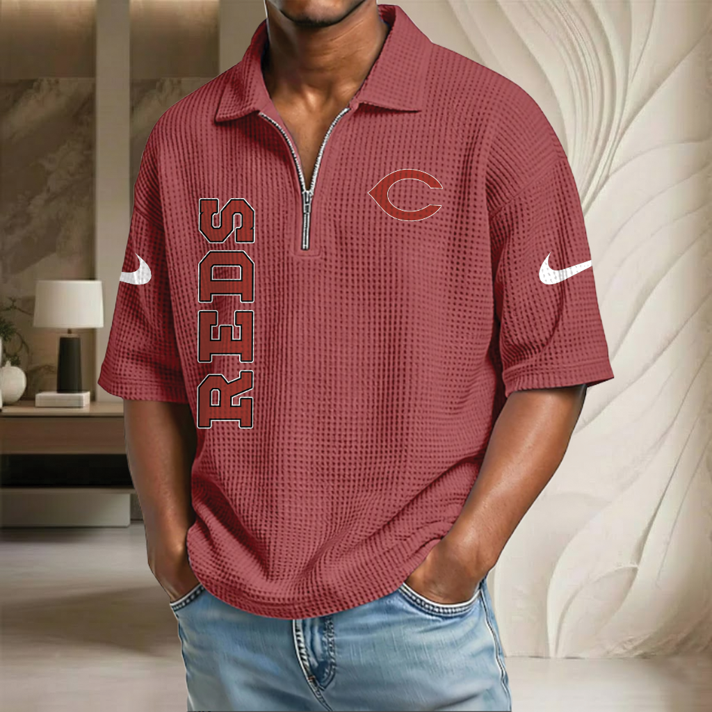MLB x CR Waffle Half-Zip Polo Shirt HLP 070326 HLPHUONG