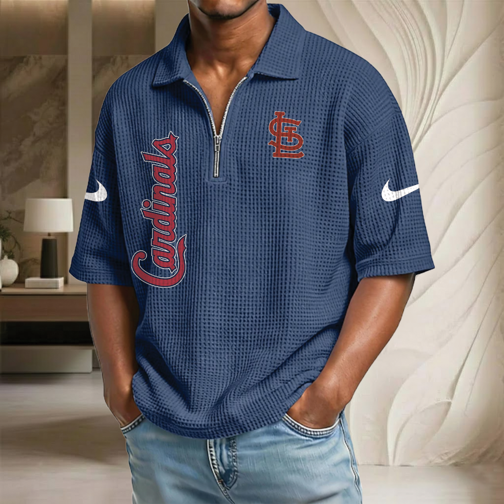 MLB x SLC Waffle Half-Zip Polo Shirt HLP 070326 HLPHUONG