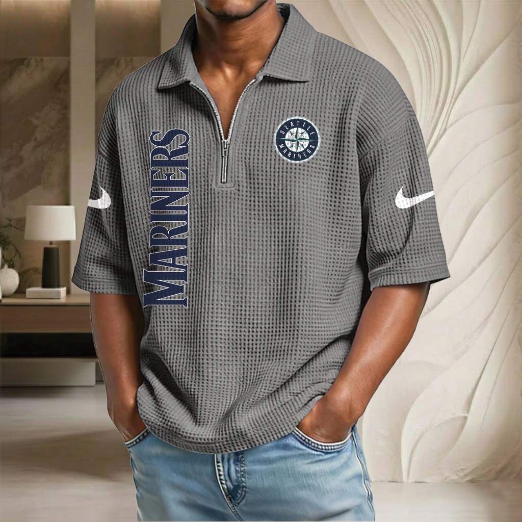 MLB x SM Waffle Half-Zip Polo Shirt HLP 070326 HLPHUONG