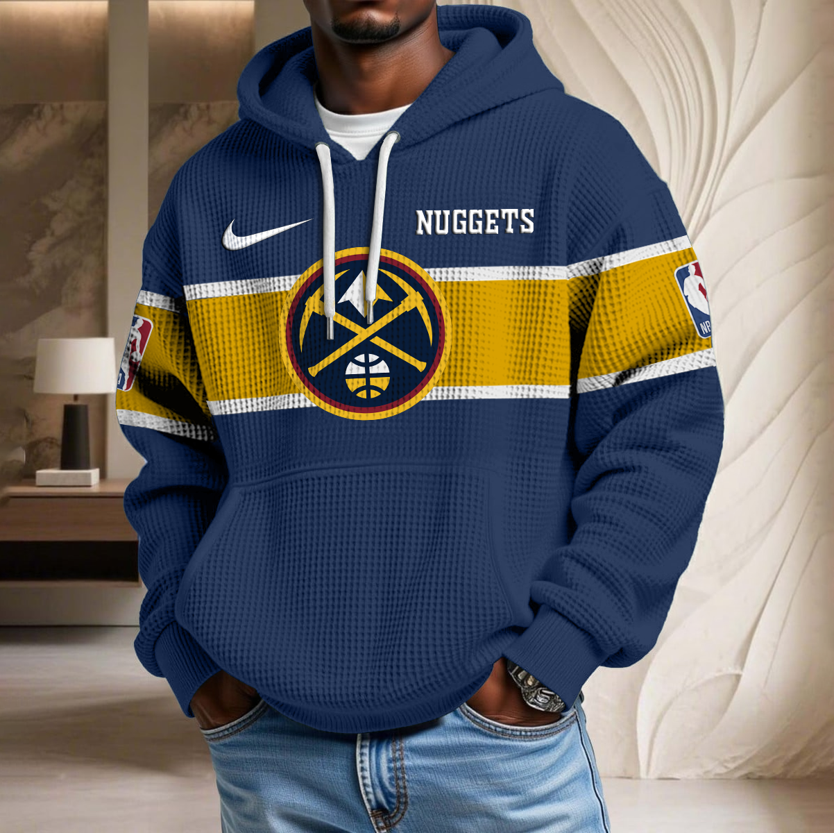 NBA x DEN Basketball Waffle Hoodie HLP HLPHUONG