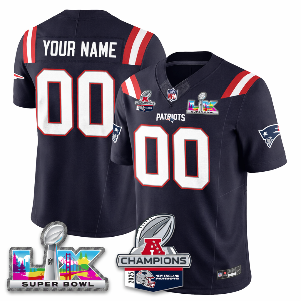 NE AFC Champs & S.B LX Patch Gold Vapor Jersey DDT  NTL