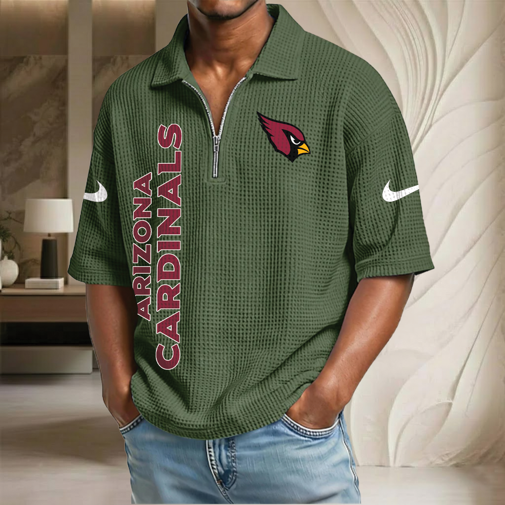 NFL x ARI Waffle Half-Zip Polo Shirt HLP 070326 HLPHUONG