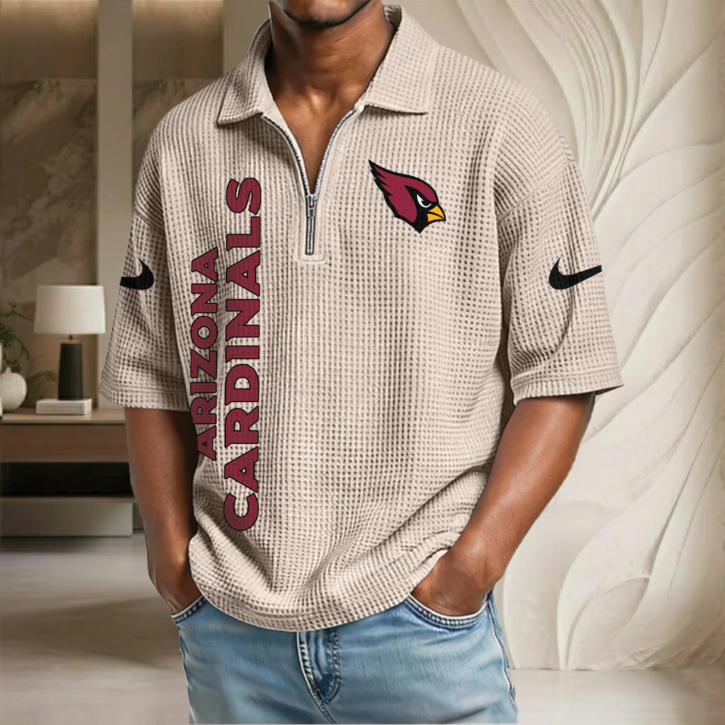 NFL x ARI Waffle Half-Zip Polo Shirt HLP 070326 HLPHUONG