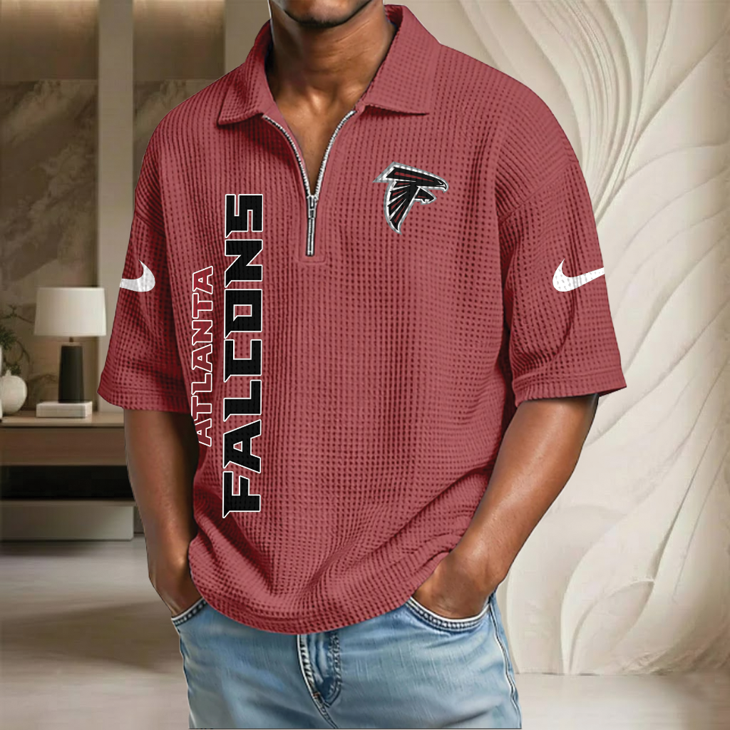 NFL x ATL Waffle Half-Zip Polo Shirt HLP 070326 HLPHUONG