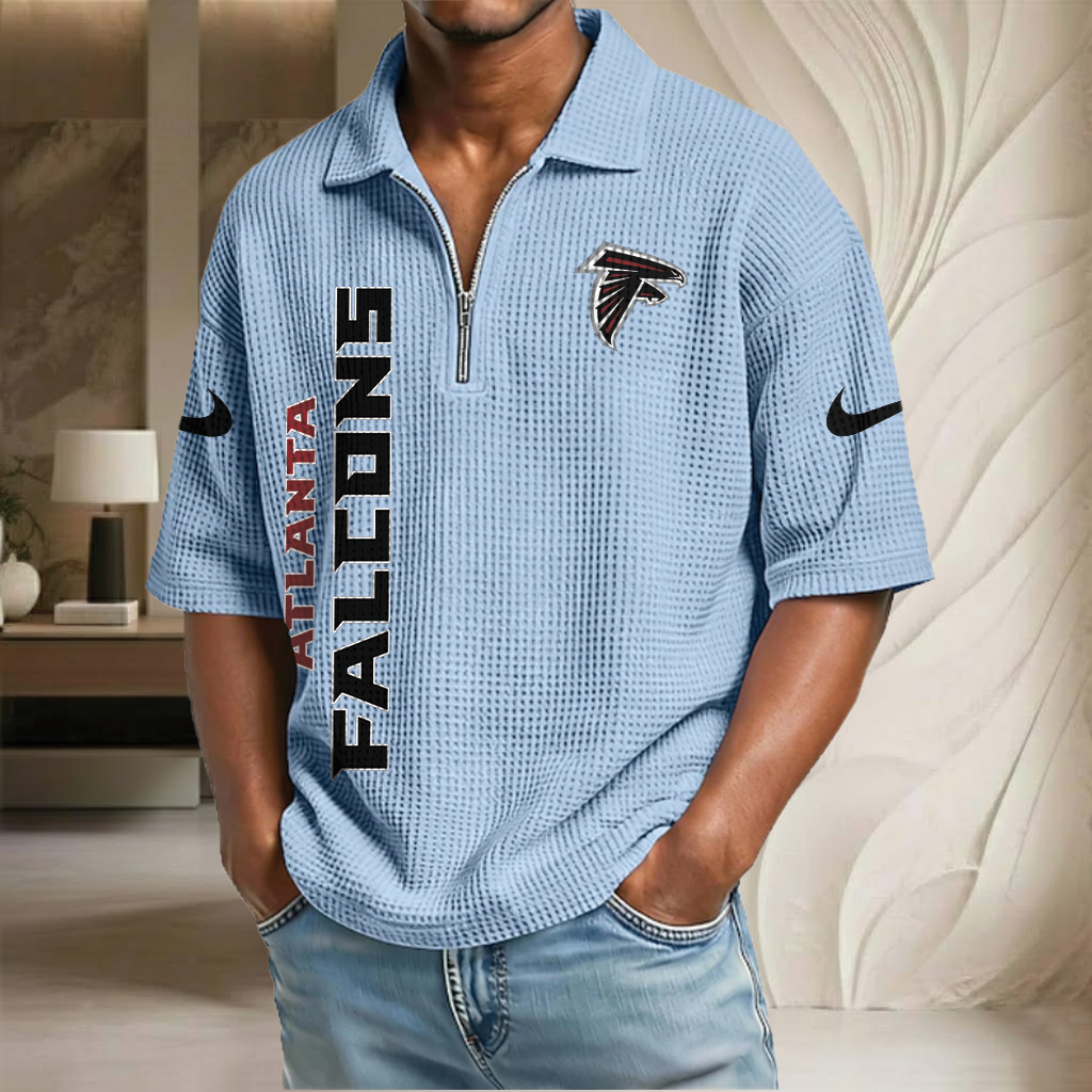 NFL x ATL Waffle Half-Zip Polo Shirt HLP 070326 HLPHUONG