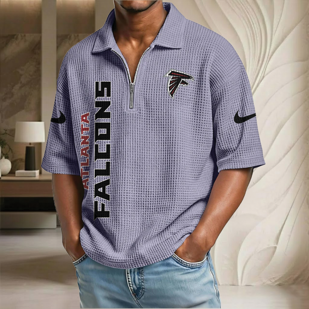 NFL x ATL Waffle Half-Zip Polo Shirt HLP 070326 HLPHUONG