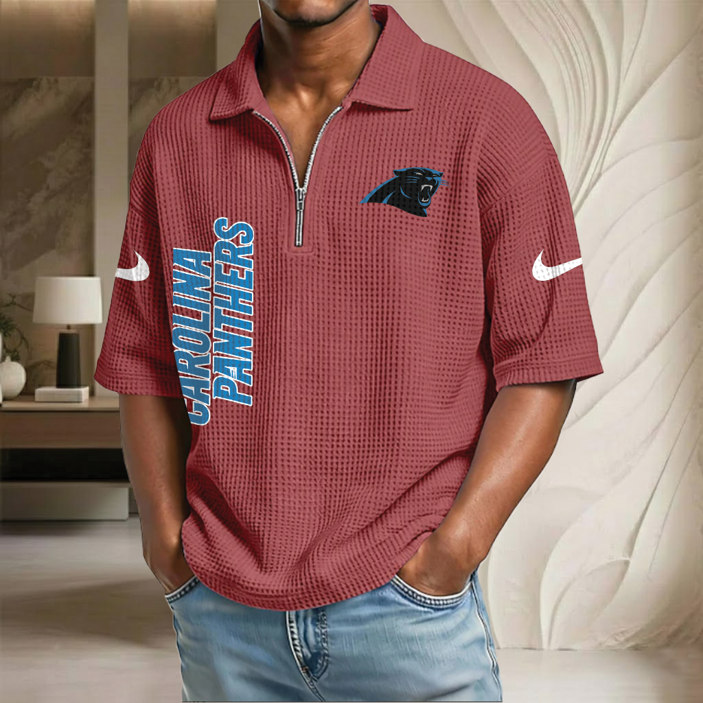 NFL x CAR Waffle Half-Zip Polo Shirt HLP 070326 HLPHUONG