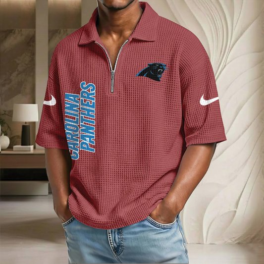 NFL x CAR Waffle Half-Zip Polo Shirt HLP 070326 HLPHUONG