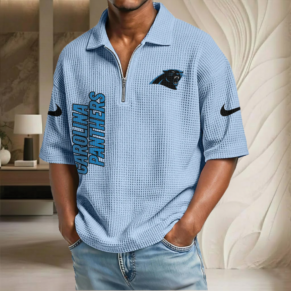 NFL x CAR Waffle Half-Zip Polo Shirt HLP 070326 HLPHUONG