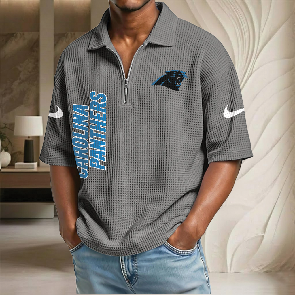 NFL x CAR Waffle Half-Zip Polo Shirt HLP 070326 HLPHUONG