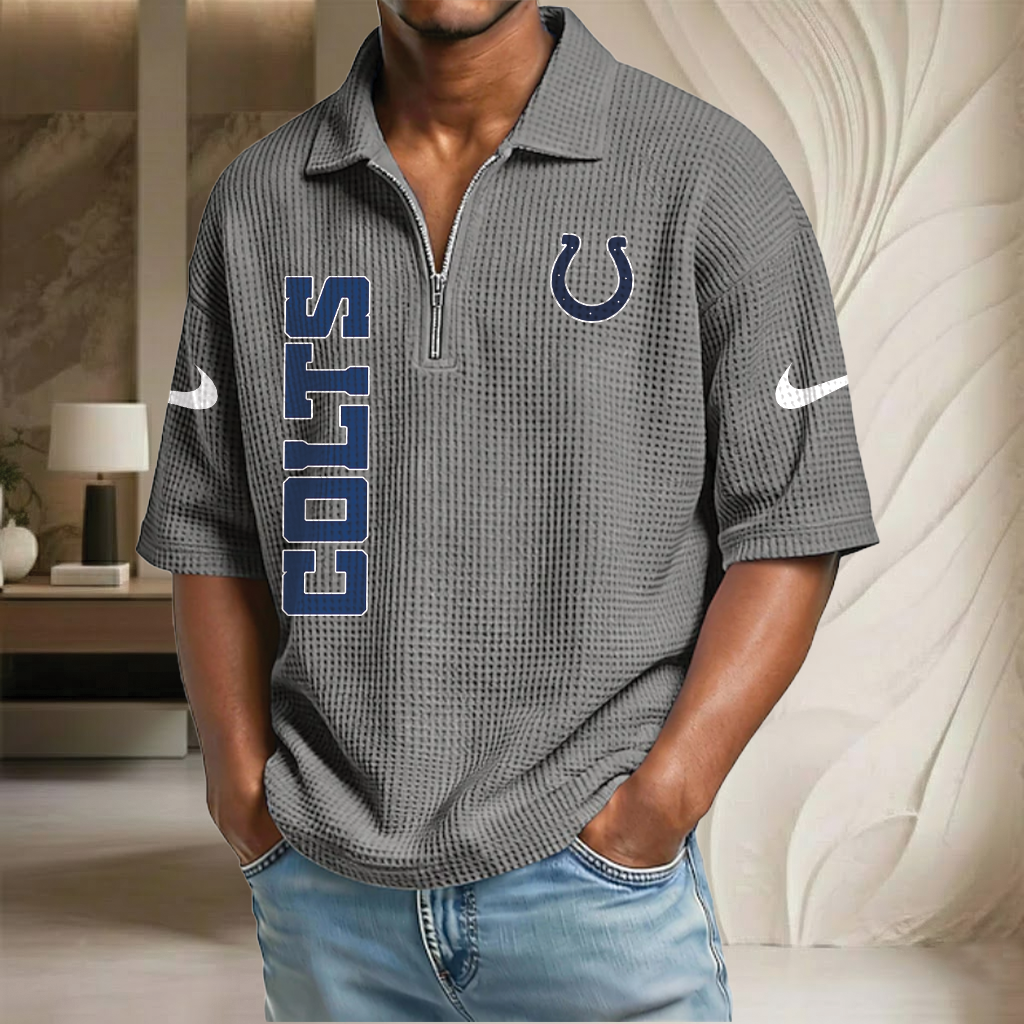 NFL x IND Waffle Half-Zip Polo Shirt HLP 070326 HLPHUONG