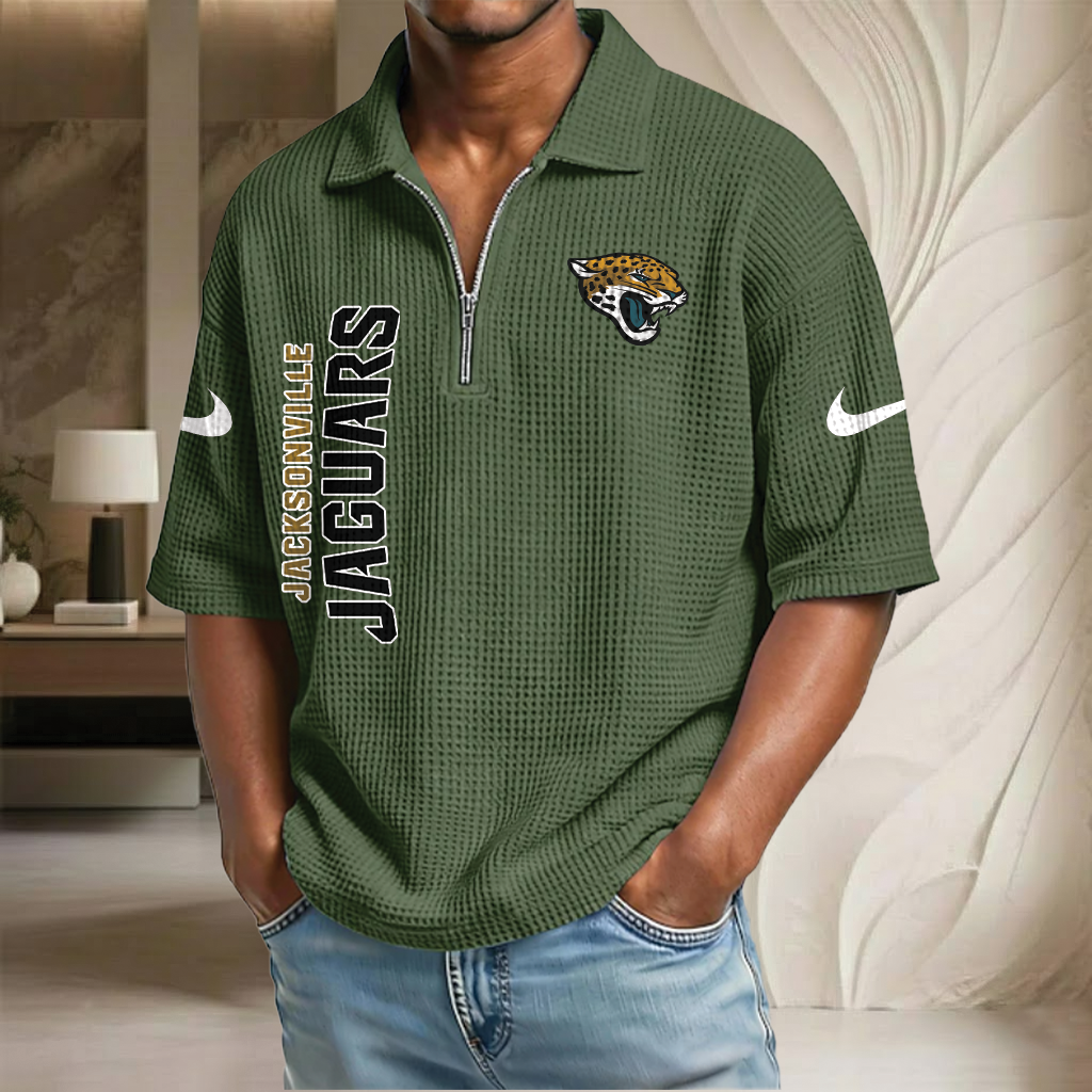 NFL x JAX Waffle Half-Zip Polo Shirt HLP 070326 HLPHUONG