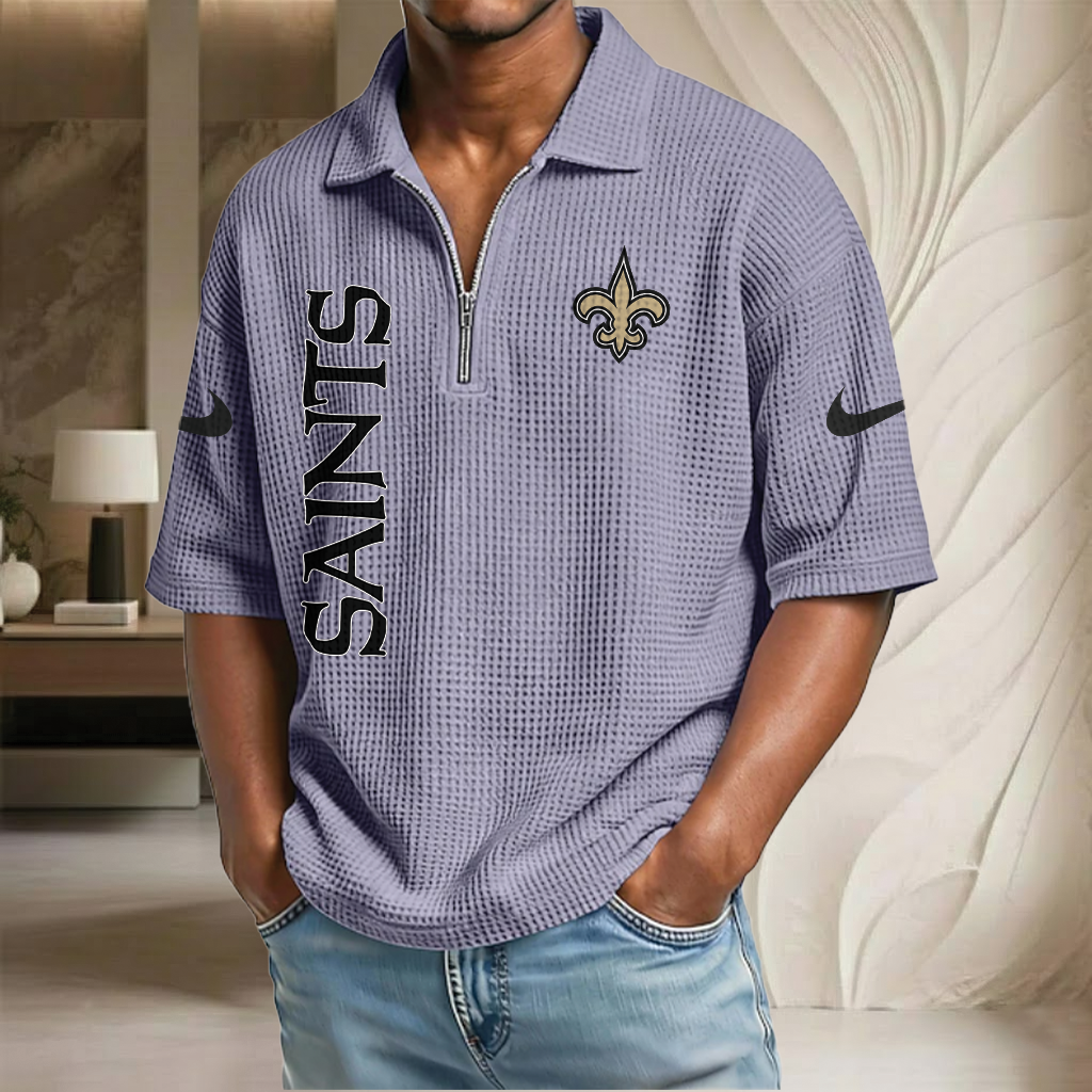 NFL x NO Waffle Half-Zip Polo Shirt HLP 070326 HLPHUONG