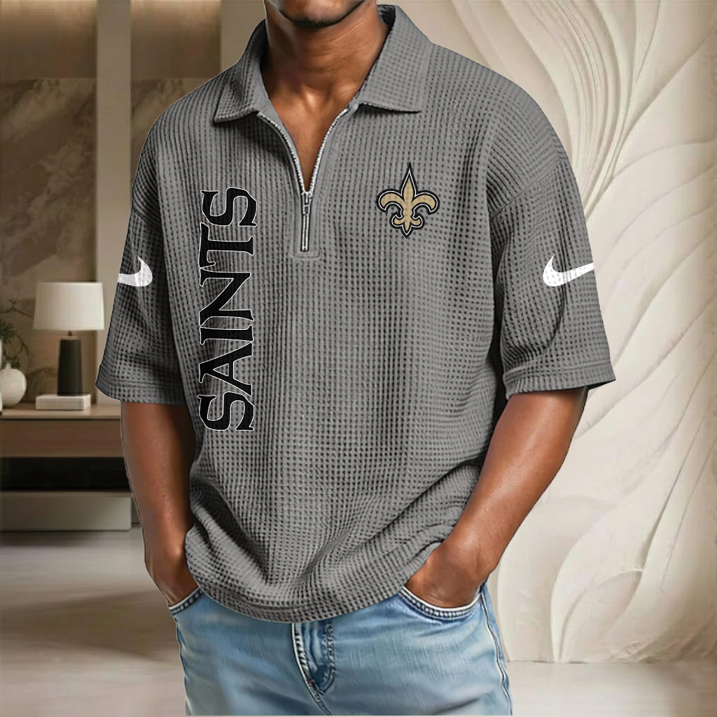 NFL x NO Waffle Half-Zip Polo Shirt HLP 070326 HLPHUONG
