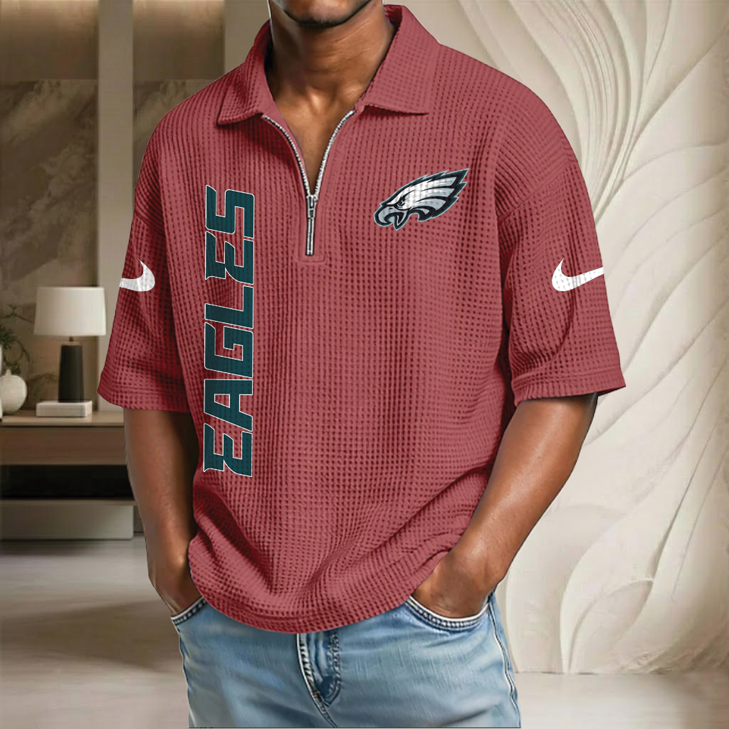 NFL x PE Waffle Half-Zip Polo Shirt HLP 070326 HLPHUONG