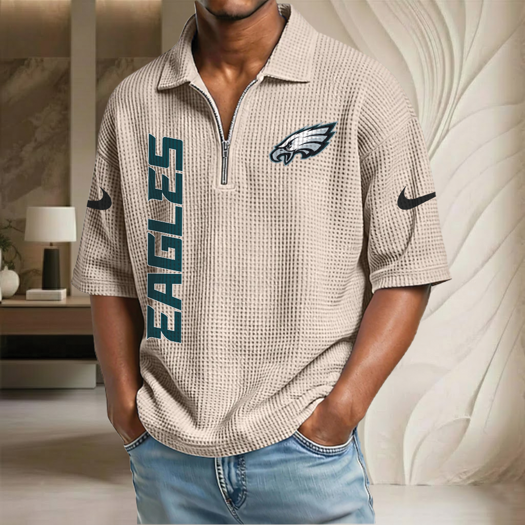 NFL x PE Waffle Half-Zip Polo Shirt HLP 070326 HLPHUONG