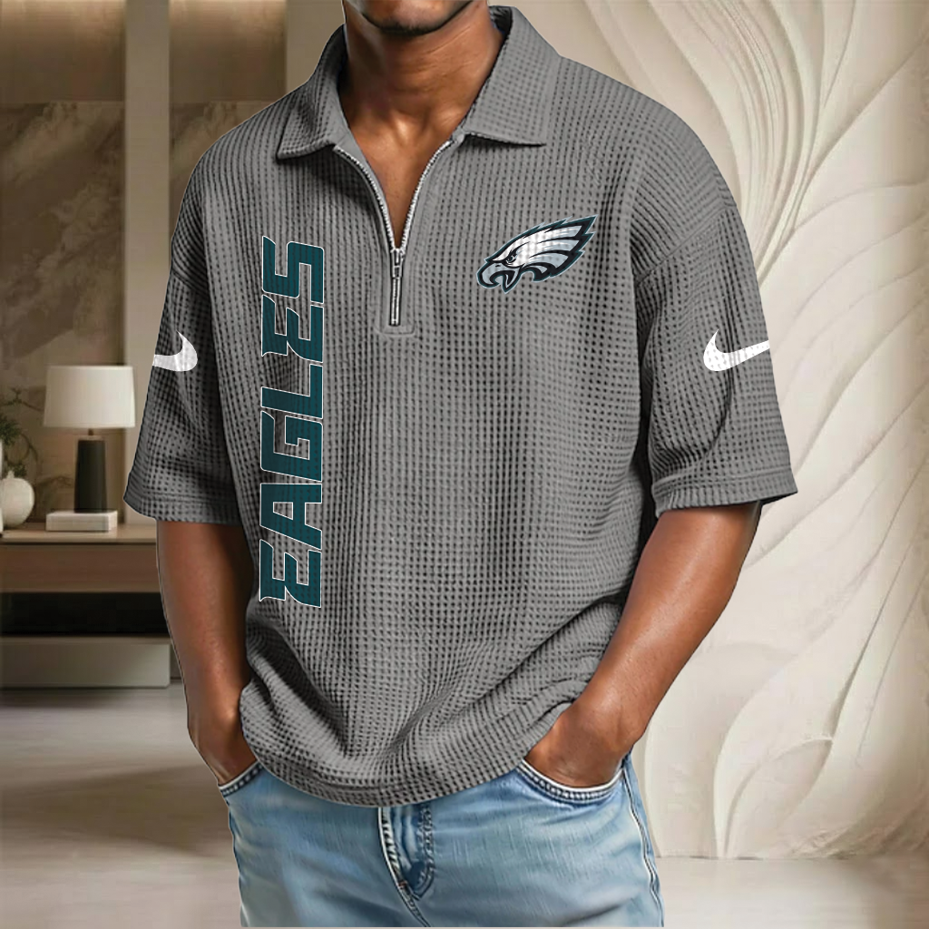 NFL x PE Waffle Half-Zip Polo Shirt HLP 070326 HLPHUONG