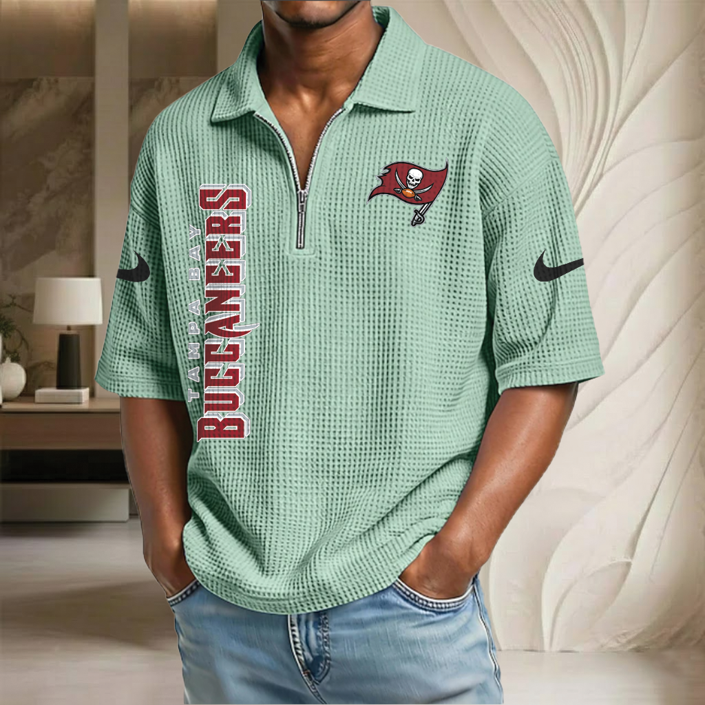 NFL x TB Waffle Half-Zip Polo Shirt HLP 070326 HLPHUONG