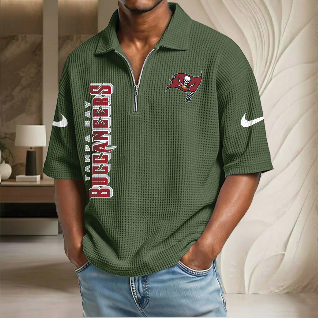 NFL x TB Waffle Half-Zip Polo Shirt HLP 070326 HLPHUONG