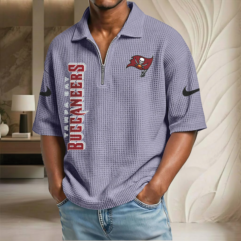 NFL x TB Waffle Half-Zip Polo Shirt HLP 070326 HLPHUONG