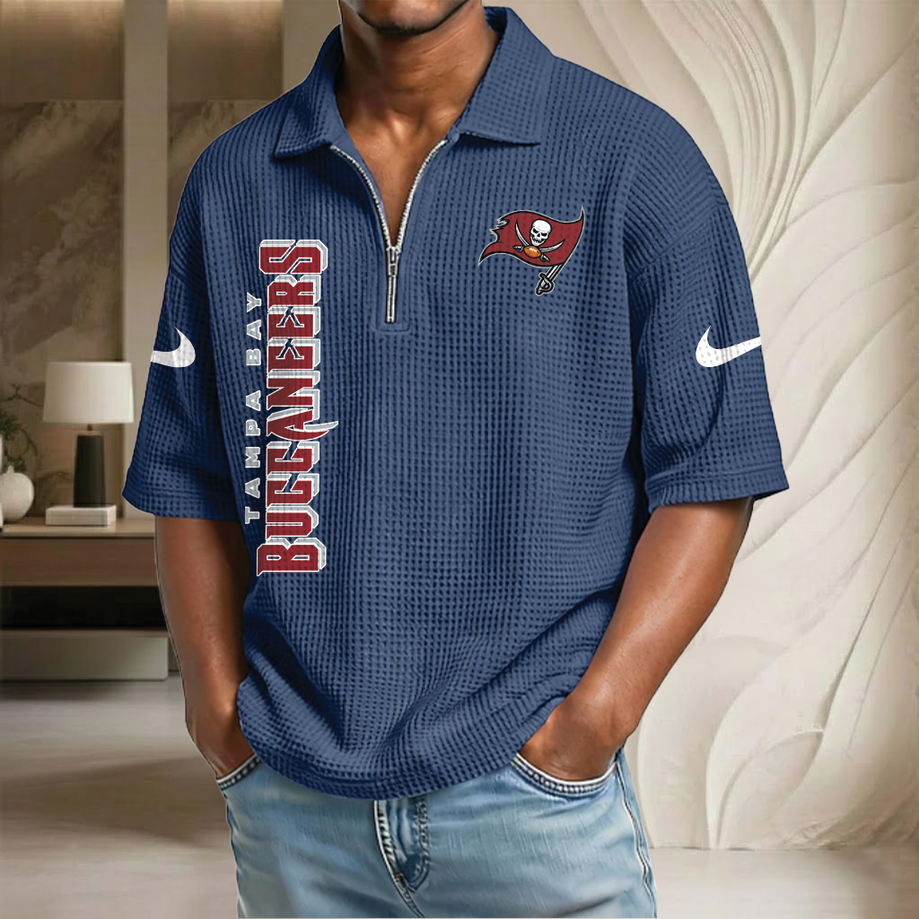 NFL x TB Waffle Half-Zip Polo Shirt HLP 070326 HLPHUONG