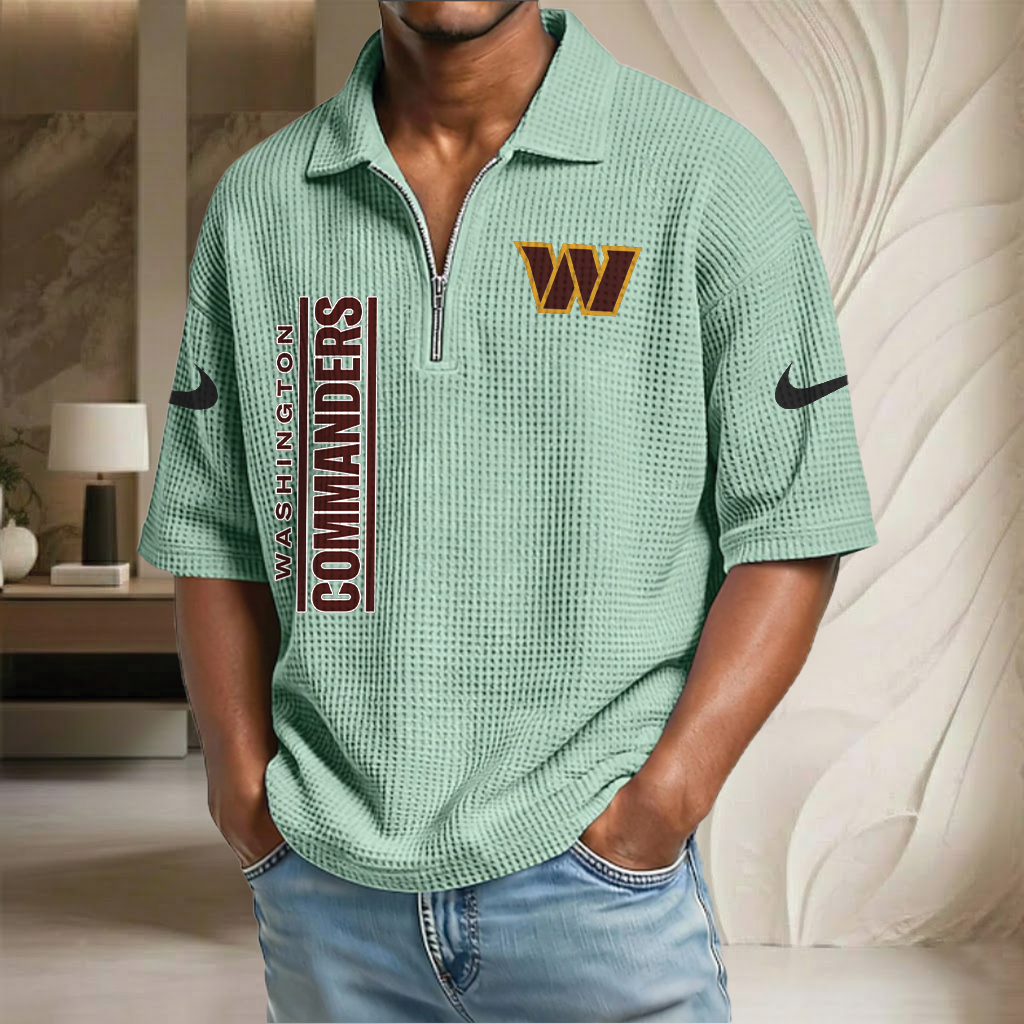 NFL x WAS Waffle Half-Zip Polo Shirt HLP 070326 HLPHUONG