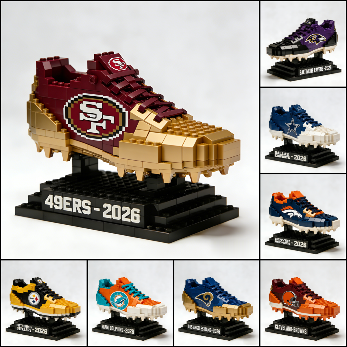 NFL Football Team Shoes Building Blocks HLP HLPHUONG