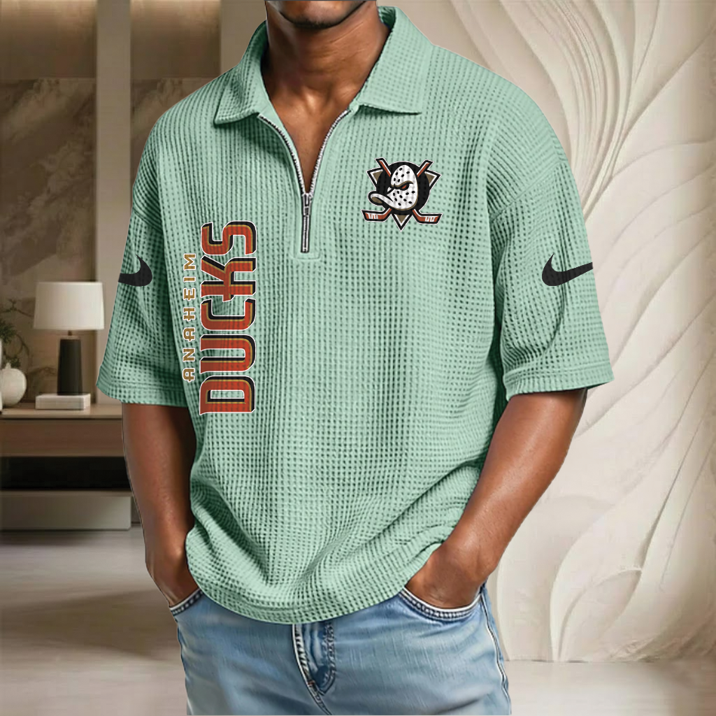 NHL x AD Waffle Half-Zip Polo Shirt HLP 070326 HLPHUONG