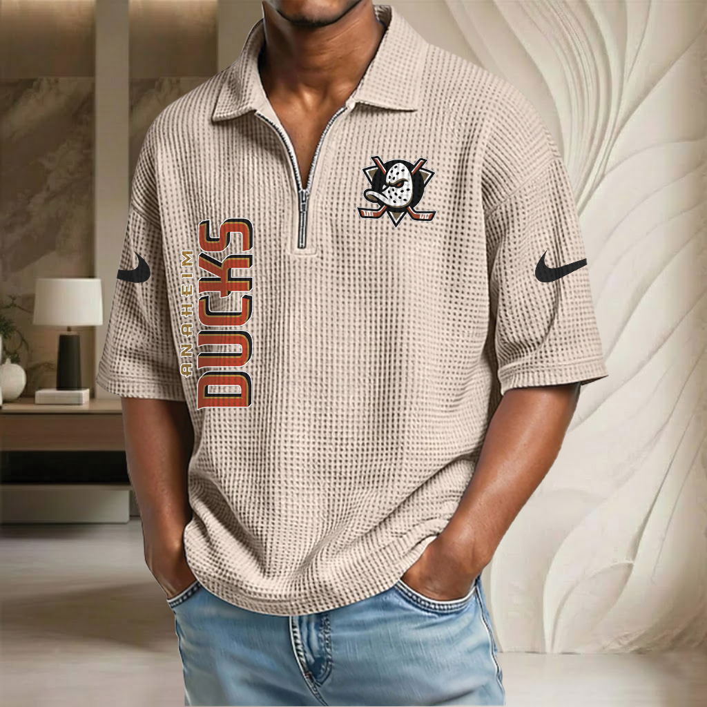 NHL x AD Waffle Half-Zip Polo Shirt HLP 070326 HLPHUONG