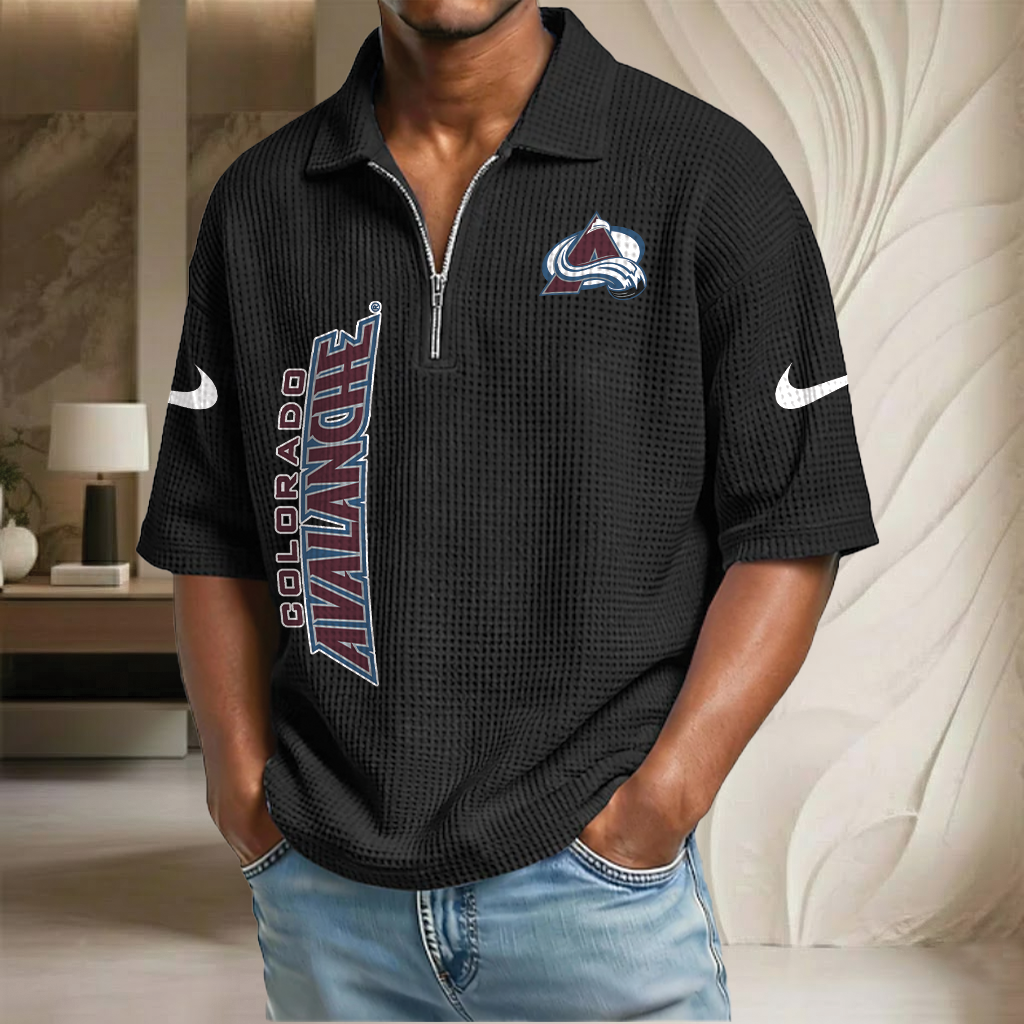 NHL x CA Waffle Half-Zip Polo Shirt HLP 070326 HLPHUONG