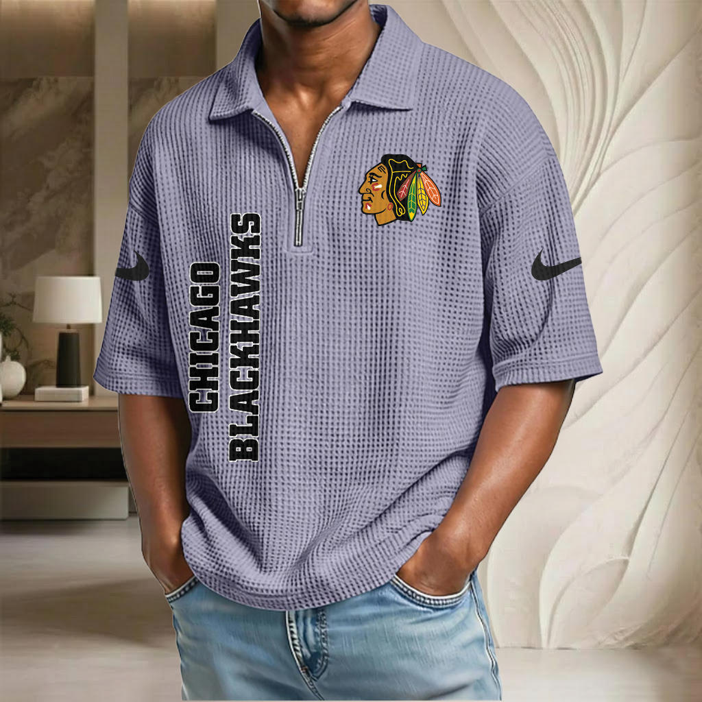 NHL x CB Waffle Half-Zip Polo Shirt HLP 070326 HLPHUONG