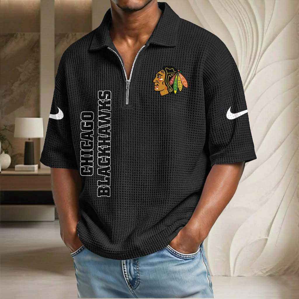 NHL x CB Waffle Half-Zip Polo Shirt HLP 070326 HLPHUONG