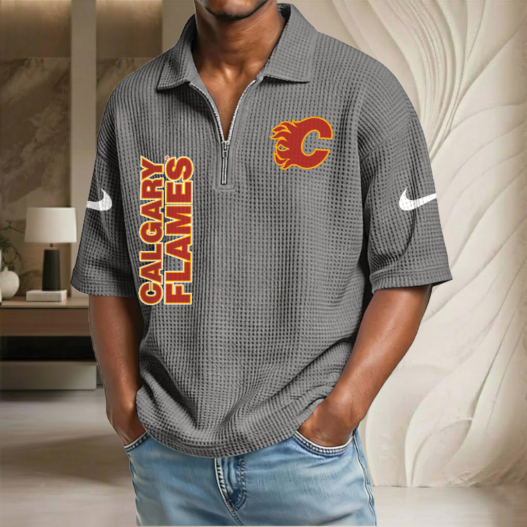NHL x CF Waffle Half-Zip Polo Shirt HLP 070326 HLPHUONG