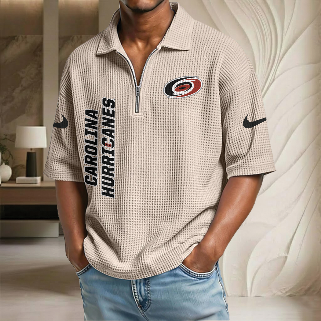 NHL x CH Waffle Half-Zip Polo Shirt HLP 070326 HLPHUONG